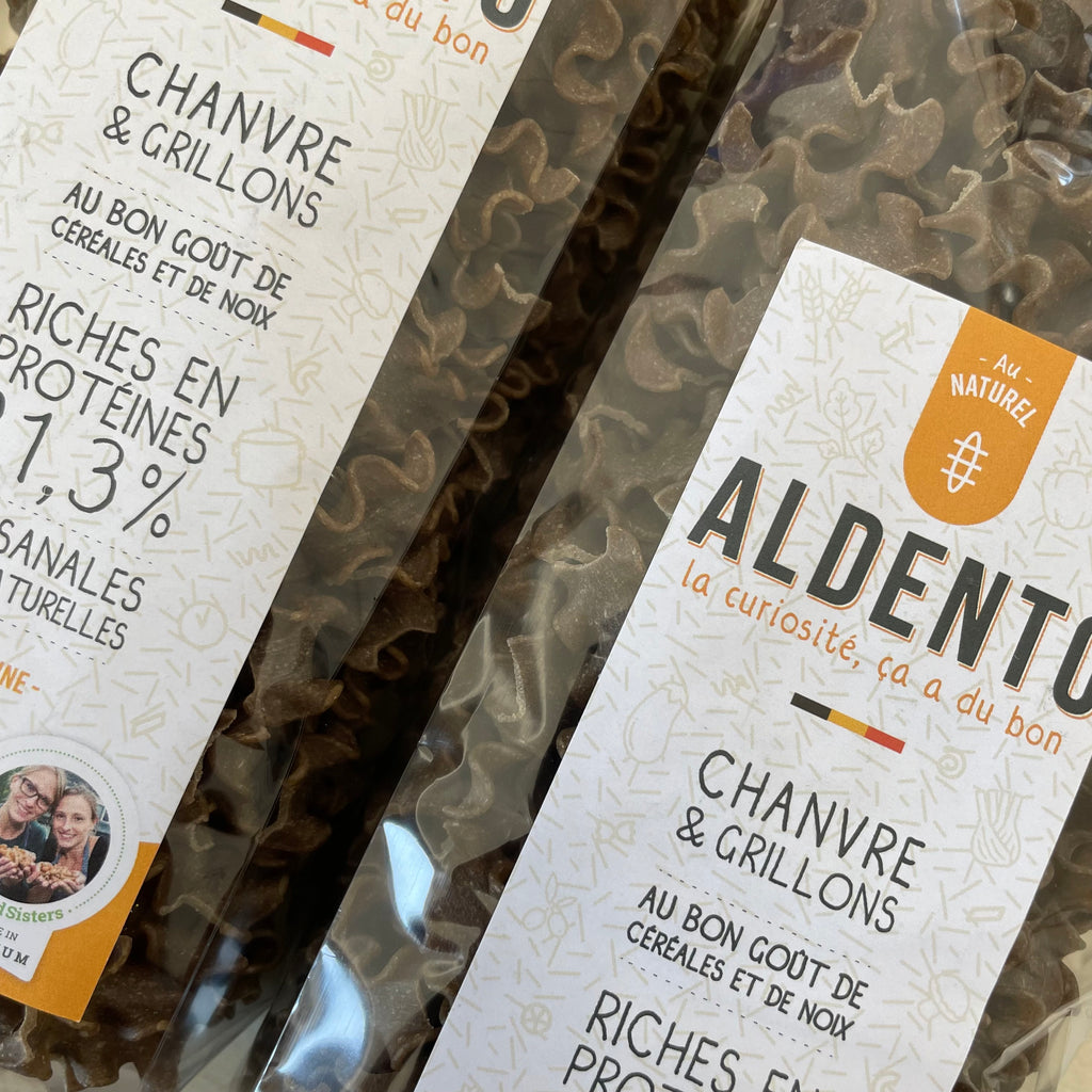 Nouveau produit : Pâtes Aldento Chanvre & Grillons